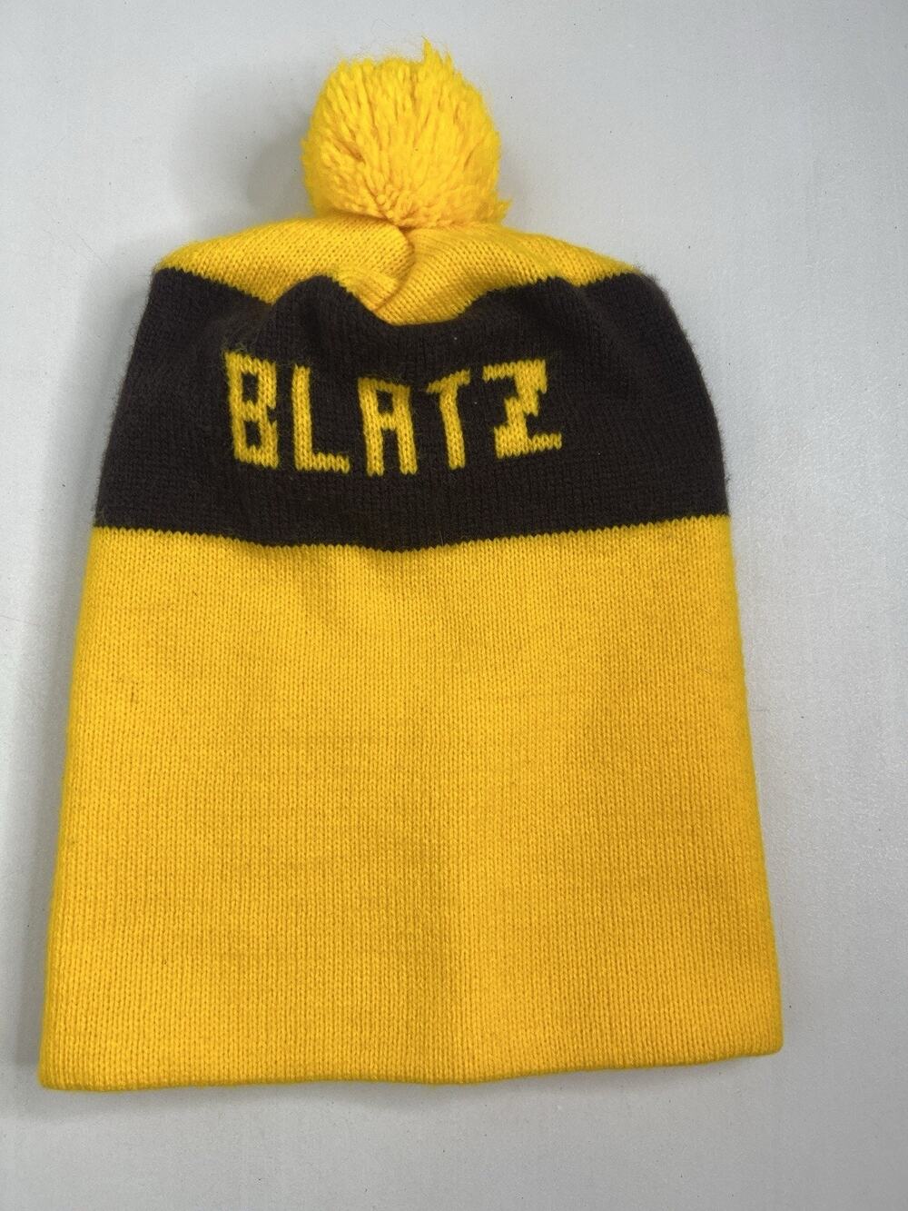 Blatz Beer Vintage Retro Beanie Yellow Winter Hat